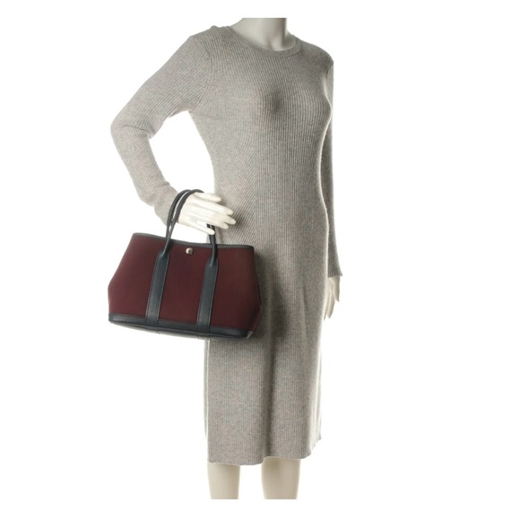 HERMES Toile Negonda Garden Party 30 TPM Prune Bleu de Prusse. - Picture 10 of 10